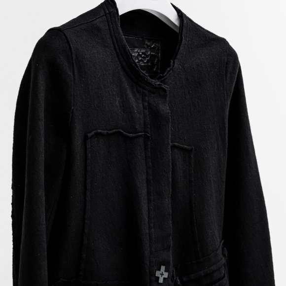 Rundholz Black Label Black Wool Distressed Evening Jacket - Picture 3 of 10